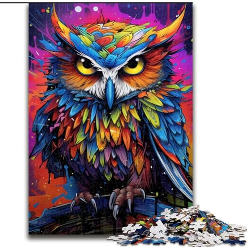 Puzzle für Erwachsene, 1000 Teile, Fantasy-Art-Eulen-Puzzle für Erwachsene, Größe: 38x26cm, anspruchsvolles Denkspiel – entspannendes Spielzeug für Teenager von LYXIANY
