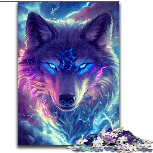 Puzzle für Erwachsene, 1000 Teile, Fantasy-Wolf, für Lernspiele, Herausforderungsspielzeug, zur Verbesserung des Gedächtnisses, für 14-Jährige (Größe 26x38cm) von LYXIANY