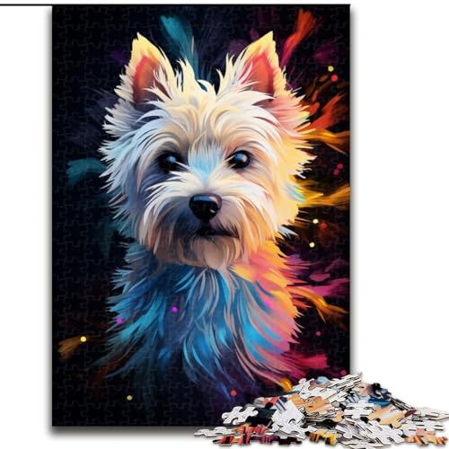 Puzzle für Erwachsene, 1000 Teile, Farbiger Shih Tzu, anspruchsvolle Puzzles, Größe 38x26cm, Geburtstagsgeschenkidee, anspruchsvolles Denkspiel von LYXIANY