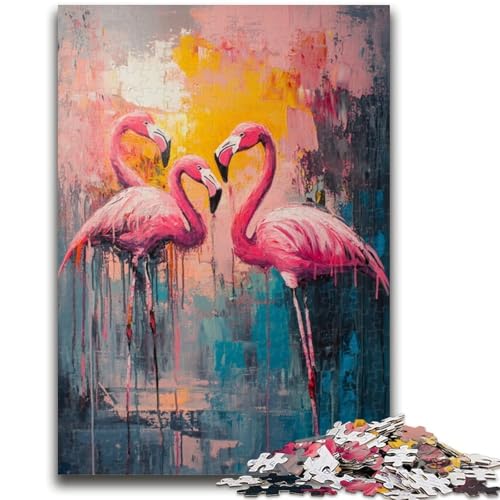 Puzzle für Erwachsene, 1000 Teile, Flamingo-Ölgemälde, für Alter 14+, Quizspiel, Spaß bei Heimaktivitäten, Geburtstagsgeschenk, Reisegeschenke, 50x75cm Puzzle für Erwachsene, 1000 Teile, Flamingo-Ölgemälde, für Alter 14+, Quizspiel, Spaß bei Heimaktivitäten, Geburtstagsgeschenk, Reisegeschenke, 50x75cm von LYXIANY