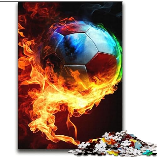 Puzzle für Erwachsene, 1000 Teile, Flammenfußball, Lernspiele, Heimdekoration, Lernspiel für Geburtstag, Weihnachten, 38x52cm von LYXIANY