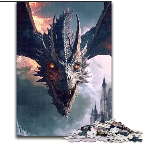 Puzzle für Erwachsene, 1000 Teile, Fliegender Drache, Holzpuzzle, Größe 50x75cm, kreatives Familienspiel und Heimdekoration, Teenager von LYXIANY
