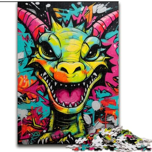 Puzzle für Erwachsene, 1000 Teile, Fliegender Drache, Kunst-Graffiti-Puzzle für Erwachsene, 50x75cm, Eltern, Partner, Freunde – ab 14 Jahren Puzzle für Erwachsene, 1000 Teile, Fliegender Drache, Kunst-Graffiti-Puzzle für Erwachsene, 50x75cm, Eltern, Partner, Freunde – ab 14 Jahren von LYXIANY
