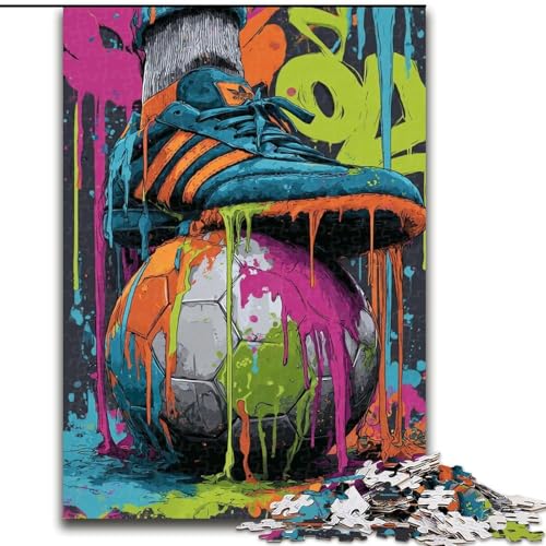 Puzzle für Erwachsene, 1000 Teile, Fußball-Ölgemälde, hilft dem Gehirn, süchtig machendes Spielzeug zu trainieren, um Geduld zu fördern, perfekte Dekoration, 38x26cm von LYXIANY