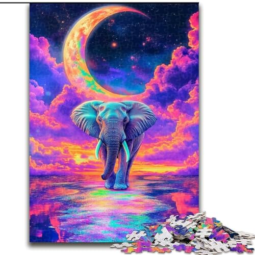 Puzzle für Erwachsene, 1000 Teile, Galaxie-Elefant, Holzpuzzle, Größe 50x75cm, anspruchsvolles Denkspiel – entspannendes Spielzeug für Teenager von LYXIANY