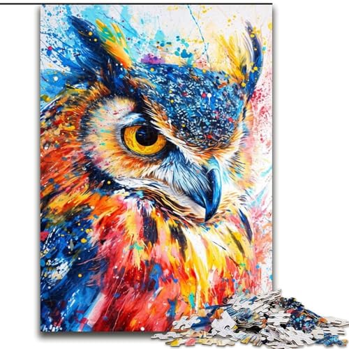 Puzzle für Erwachsene, 1000 Teile, Gemälde, Bunte Eule, Holzpuzzle, Größe 50x75cm, ideal für Familienspaß, Entspannung Puzzle für Erwachsene, 1000 Teile, Gemälde, Bunte Eule, Holzpuzzle, Größe 50x75cm, ideal für Familienspaß, Entspannung von LYXIANY