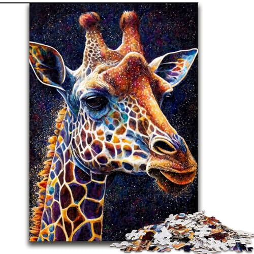 Puzzle für Erwachsene, 1000 Teile, Giraffen-Tuschemalerei, Holzpuzzle für Erwachsene, Größe 50x75cm, anspruchsvolles Denkspiel – entspannendes Spielzeug für Teenager von LYXIANY
