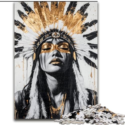 Puzzle für Erwachsene, 1000 Teile, Goldene Indianerprinzessin, Spielzeug, Lernspiele, Stressabbau, tolle Geschenke und Spielzeuge, 26x38cm Puzzle für Erwachsene, 1000 Teile, Goldene Indianerprinzessin, Spielzeug, Lernspiele, Stressabbau, tolle Geschenke und Spielzeuge, 26x38cm von LYXIANY