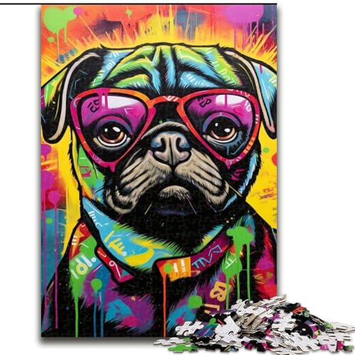 Puzzle für Erwachsene, 1000 Teile, Graffiti-Malerei, Mops, Puzzle für Erwachsene, 1000-teiliges Familienaktivitätsspiel für Teenager, DIY-Heimdekor, Denksportaufgabe, Geschenk, 50x75cm Puzzle für Erwachsene, 1000 Teile, Graffiti-Malerei, Mops, Puzzle für Erwachsene, 1000-teiliges Familienaktivitätsspiel für Teenager, DIY-Heimdekor, Denksportaufgabe, Geschenk, 50x75cm von LYXIANY