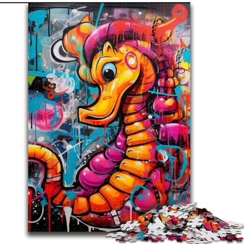 Puzzle für Erwachsene, 1000 Teile, Graffiti-Malerei, Seepferdchen-Puzzle, 1000 Teile, anspruchsvolles Denkspiel für Teenager, perfekt als Heimdekoration oder Geschenk, 50x75cm Puzzle für Erwachsene, 1000 Teile, Graffiti-Malerei, Seepferdchen-Puzzle, 1000 Teile, anspruchsvolles Denkspiel für Teenager, perfekt als Heimdekoration oder Geschenk, 50x75cm von LYXIANY