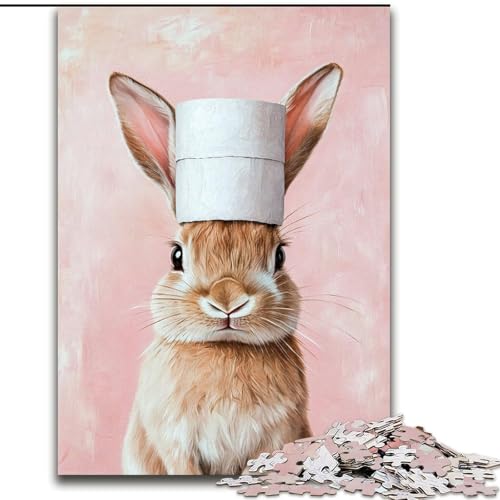 Puzzle für Erwachsene, 1000 Teile, Häschen spielt mit Toilettenpapier, Elefantenspielzeug, Denkspiel, Geburtstagsgeschenk, Geschenke, Wandkunst, für Kinder ab 14 Jahren (Größe 26x38cm) von LYXIANY