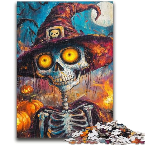 Puzzle für Erwachsene, 1000 Teile, Halloween-Skelett, Spielzeug, Lernspiele, Stressabbau, einzigartige Heimdekoration und Geschenke, 50x75cm von LYXIANY