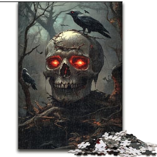 Puzzle für Erwachsene, 1000 Teile, Halloween-Skelett, geeignet für Kinder ab 14 Jahren, Lernspiele für zu Hause, DIY-Spielzeug, Kunstwerk, Geschenk (Größe 26x38cm) von LYXIANY