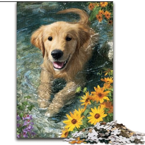 Puzzle für Erwachsene, 1000 Teile, Happy Dog Puzzle, pädagogisches Denkspiel, künstlerische Heim- und Bürodekoration, ab 14 Jahren (Größe 50x75cm) von LYXIANY
