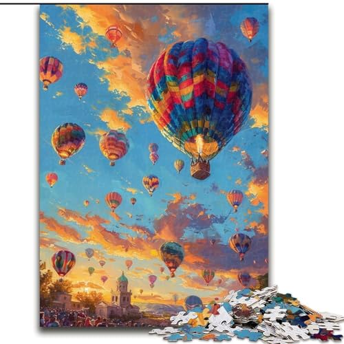 Puzzle für Erwachsene, 1000 Teile, Heißluftballon, Ölgemälde, Puzzle, Spiel für Erwachsene, Geschenk, Familien-Interaktives Spiel, Gehirn-Herausforderung, Geschenk (Größe 50x75cm) von LYXIANY