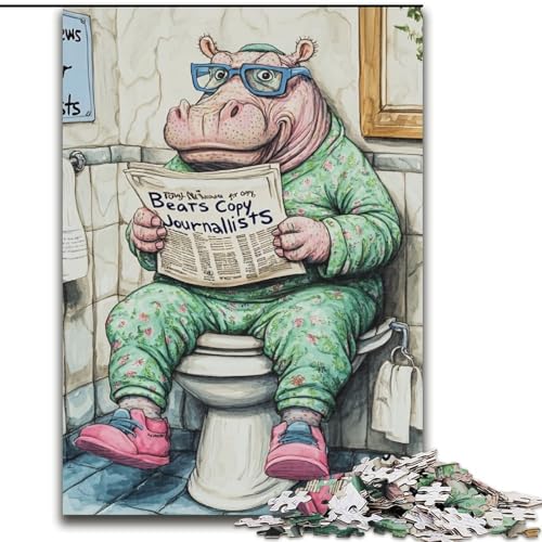 Puzzle für Erwachsene, 1000 Teile, Hippo Go Toilet, Puzzle für Erwachsene, Größe: 38x26cm, anspruchsvolles Denkspiel – entspannendes Spielzeug für Teenager Puzzle für Erwachsene, 1000 Teile, Hippo Go Toilet, Puzzle für Erwachsene, Größe: 38x26cm, anspruchsvolles Denkspiel – entspannendes Spielzeug für Teenager von LYXIANY