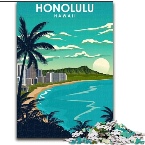 Puzzle für Erwachsene, 1000 Teile, Honolulu, Hawaii, Reise, für 14+, anspruchsvolles Spiel als Geschenk für die ganze Familie und Freunde, 50x75cm Puzzle für Erwachsene, 1000 Teile, Honolulu, Hawaii, Reise, für 14+, anspruchsvolles Spiel als Geschenk für die ganze Familie und Freunde, 50x75cm von LYXIANY