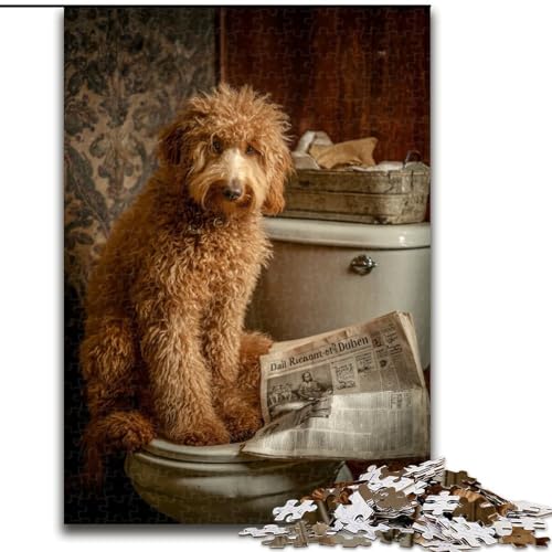 Puzzle für Erwachsene, 1000 Teile, Hund auf der Toilette, Puzzle aus Holz, anspruchsvolles Denkspiel für Teenager, Familienspaß, interaktives Spiel, Größe 50x75cm Puzzle für Erwachsene, 1000 Teile, Hund auf der Toilette, Puzzle aus Holz, anspruchsvolles Denkspiel für Teenager, Familienspaß, interaktives Spiel, Größe 50x75cm von LYXIANY