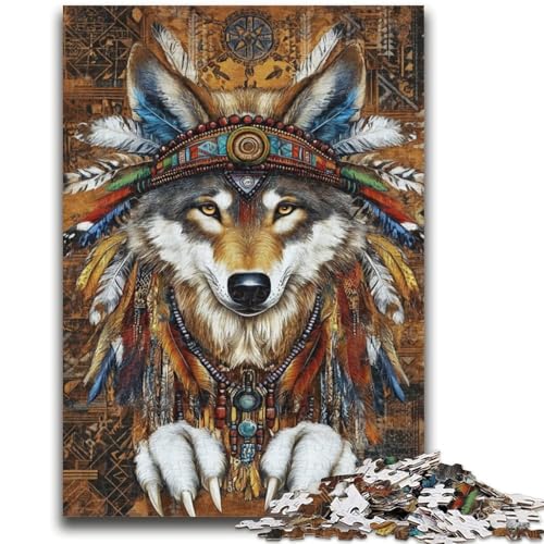 Puzzle für Erwachsene, 1000 Teile, Indianerwolf, Familienspaß, ganze Familie, ab 14 Jahren, 26x38cm Puzzle für Erwachsene, 1000 Teile, Indianerwolf, Familienspaß, ganze Familie, ab 14 Jahren, 26x38cm von LYXIANY