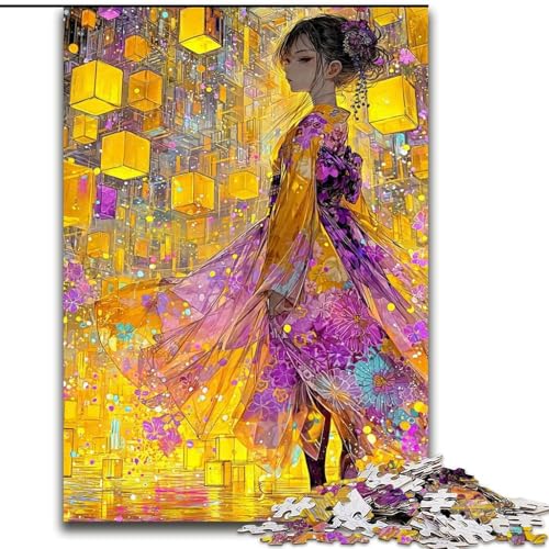 Puzzle für Erwachsene, 1000 Teile, Japanisches Anime-Mädchen-Puzzle, interaktives Familienspiel, ideal für Teenager, Denksport-Geschenk (Größe 26x38cm) von LYXIANY