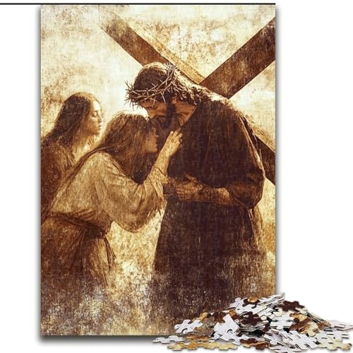 Puzzle für Erwachsene, 1000 Teile, Jesus, anspruchsvolles Spiel, Spielzeug, Wanddekoration, einzigartige Geburtstags (Größe 26x38cm) von LYXIANY