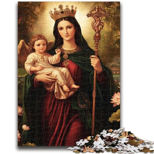 Puzzle für Erwachsene, 1000 Teile, Jungfrau Maria, hilft dem Gehirn, süchtig machendes Spielzeug zur Förderung der Geduld, geeignet für Paare, 38x26cm von LYXIANY