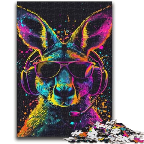 Puzzle für Erwachsene, 1000 Teile, Känguru mit Kopfhörer, für Kinder ab 14 Jahren, Spielspielzeug, ganze Familie, 26x38cm von LYXIANY