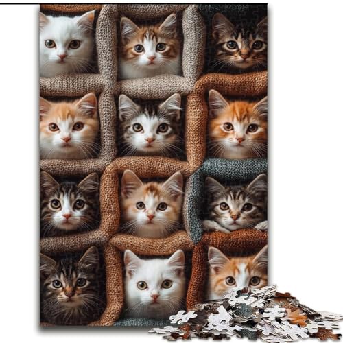 Puzzle für Erwachsene, 1000 Teile, Kätzchen-Collage, Spielspielzeug, jedes Teil ist einzigartig – anspruchsvolles Familienspiel für Kinder ab 14 Jahren (Größe 26x38cm) von LYXIANY