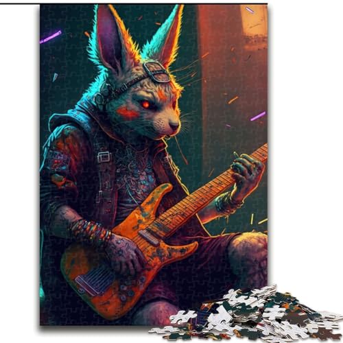 Puzzle für Erwachsene, 1000 Teile, Kaninchen-Gitarre, Tier-Puzzle, Größe 50x75cm, Denksportaufgabe und Heimdekoration Puzzle für Erwachsene, 1000 Teile, Kaninchen-Gitarre, Tier-Puzzle, Größe 50x75cm, Denksportaufgabe und Heimdekoration von LYXIANY