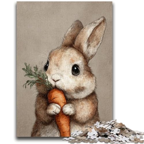 Puzzle für Erwachsene, 1000 Teile, Kaninchen isst Karotte, für Kinder ab 14 Jahren, lustige Spiele, lustige Aktivitäten zu Hause, Geburtstagsgeschenke, Reisegeschenke, 50x75cm von LYXIANY