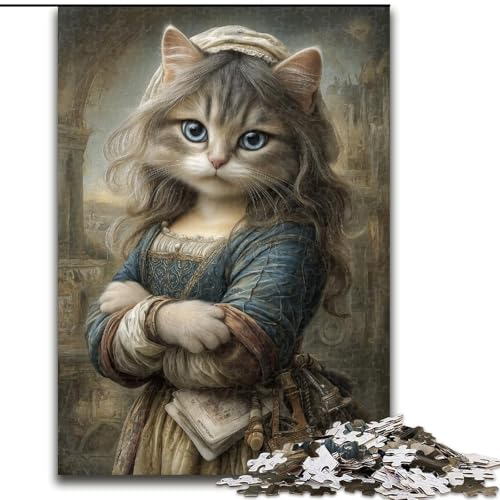 Puzzle für Erwachsene, 1000 Teile, Katze, Lernspiele, Heimdekoration, geeignet für die Schreibtischdekoration (Größe 50x75cm) von LYXIANY