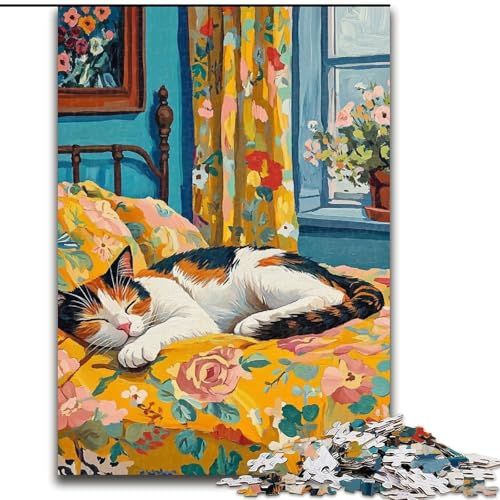 Puzzle für Erwachsene, 1000 Teile, Katze auf dem Bett, aus Holz, einzigartige DIY-Heimdekoration, Geschenkidee, Größe 50x75cm, Geburtstagsparty für Männer und Frauen Puzzle für Erwachsene, 1000 Teile, Katze auf dem Bett, aus Holz, einzigartige DIY-Heimdekoration, Geschenkidee, Größe 50x75cm, Geburtstagsparty für Männer und Frauen von LYXIANY