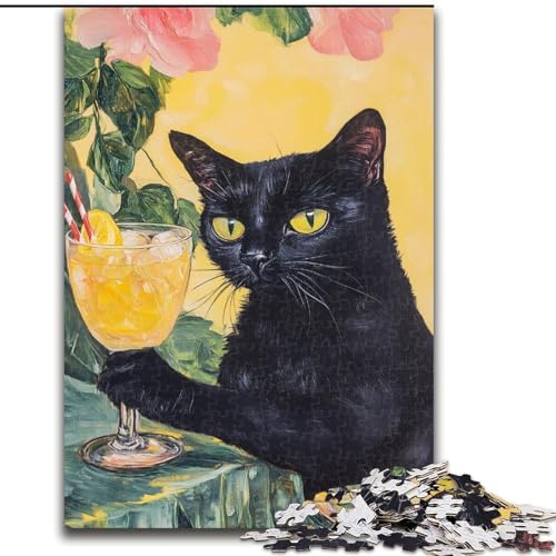 Puzzle für Erwachsene, 1000 Teile, Katze liegt auf dem Sofa, Puzzle aus Holz, ideal für Büro, Schlafzimmer, Wohnzimmer, Dekoration, Größe 50x75cm von LYXIANY