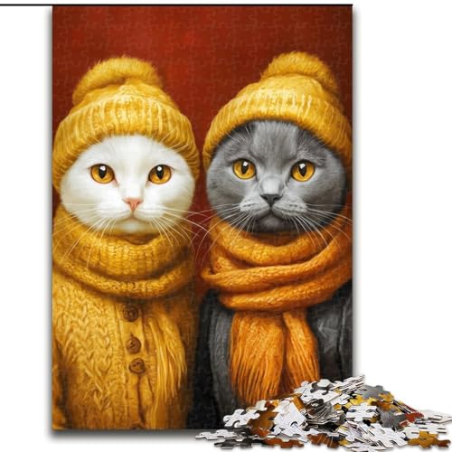 Puzzle für Erwachsene, 1000 Teile, Katzenpaar, Spielzeug, Lernspiele, Stressabbau, tolle Geschenke und Spielzeuge (Größe 26x38cm) von LYXIANY