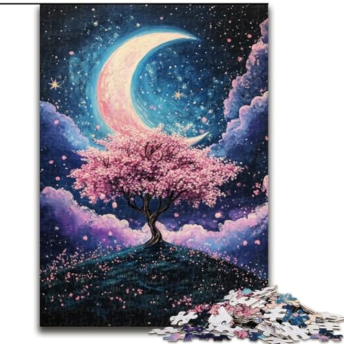 Puzzle für Erwachsene, 1000 Teile, Kirschblütenbäume unter dem Mond, Spielzeug, Lernspiele, Stressabbau, tolle Geschenke und Spielzeuge, 50x75cm von LYXIANY