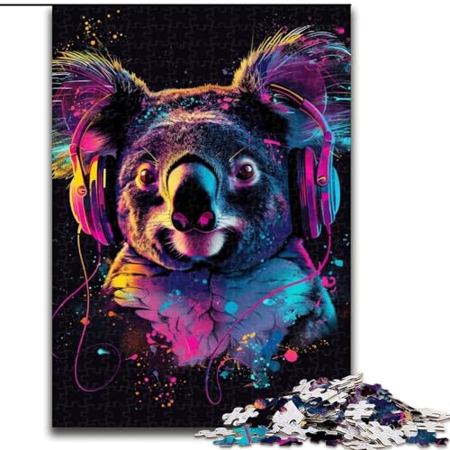 Puzzle für Erwachsene, 1000 Teile, Koala mit Kopfhörern und Sonnenbrille, 1000-teiliges Puzzle, Spaß für die ganze Familie, Basteln, perfekt für Geburtstage, Feiertage, Größe 50x75cm von LYXIANY