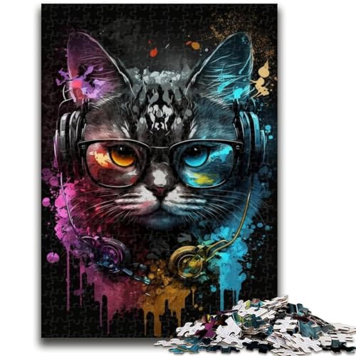 Puzzle für Erwachsene, 1000 Teile, Kopfhörer-Katze, anspruchsvolles Spiel und Familienspiel, ganze Familie, 50x75cm Puzzle für Erwachsene, 1000 Teile, Kopfhörer-Katze, anspruchsvolles Spiel und Familienspiel, ganze Familie, 50x75cm von LYXIANY