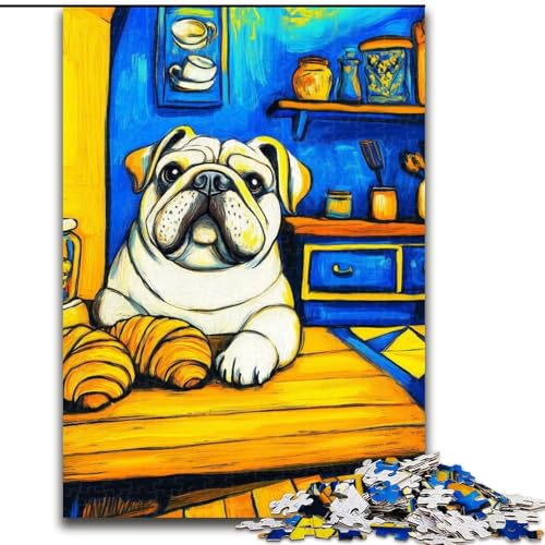 Puzzle für Erwachsene, 1000 Teile, Künstlerische Französische Bulldogge, Spielzeug, Lernspiele, Stressabbau, tolle Geschenke und Spielzeuge (Größe 26x38cm) von LYXIANY