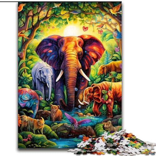 Puzzle für Erwachsene, 1000 Teile, Kunst-Elefanten-Puzzle für Erwachsene, 26x38cm, Eltern, Partner, Freunde – ab 14 Jahren Puzzle für Erwachsene, 1000 Teile, Kunst-Elefanten-Puzzle für Erwachsene, 26x38cm, Eltern, Partner, Freunde – ab 14 Jahren von LYXIANY