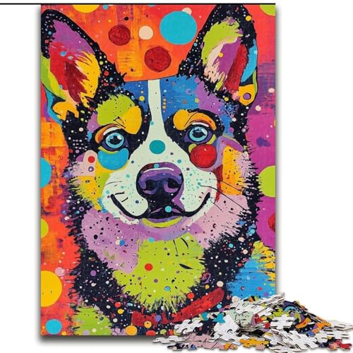 Puzzle für Erwachsene, 1000 Teile, Kunsthund, Lernspiele, Heimdekoration, geeignet für die Schreibtischdekoration (Größe 50x75cm) von LYXIANY