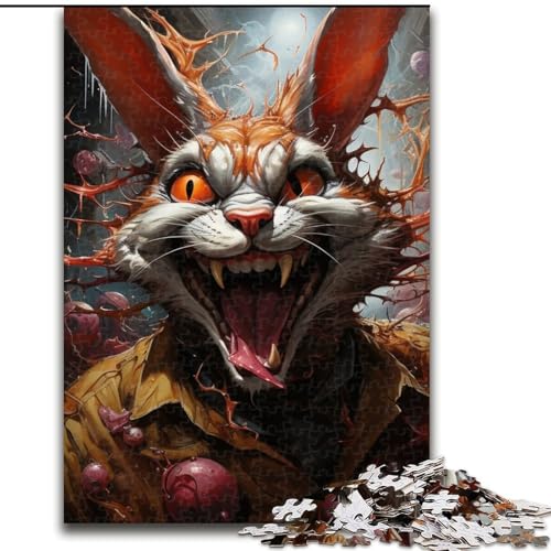 Puzzle für Erwachsene, 1000 Teile, Kunstkaninchen, hilft dem Gehirn, süchtig machendes Spielzeug zu trainieren, um Geduld zu fördern, Künstlersammlung, bildende Kunst, 38x26cm von LYXIANY