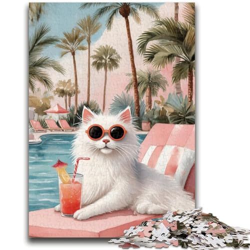 Puzzle für Erwachsene, 1000 Teile, Kunstkatze, anspruchsvoll zu vervollständigen, Aber lustig und humorvoll, Geburtstagsgeschenk, Geschenke, Wandkunst, 26x38cm von LYXIANY