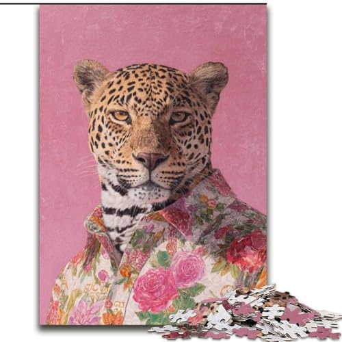 Puzzle für Erwachsene, 1000 Teile, Leopard im Anzug, Elefantenspielzeug, Denkspiel, Geburtstagsgeschenk, Geschenke, Wandkunst, für Kinder ab 14 Jahren (Größe 26x38cm) von LYXIANY