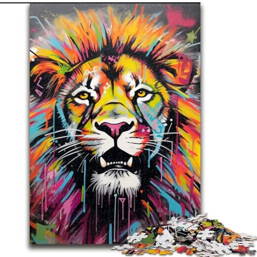 Puzzle für Erwachsene, 1000 Teile, Löwen-Graffiti-Kunst, Puzzle für Erwachsene, 26x38cm, Eltern, Partner, Freunde – ab 14 Jahren Puzzle für Erwachsene, 1000 Teile, Löwen-Graffiti-Kunst, Puzzle für Erwachsene, 26x38cm, Eltern, Partner, Freunde – ab 14 Jahren von LYXIANY