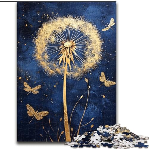Puzzle für Erwachsene, 1000 Teile, Löwenzahn mit Libellen, pädagogisches Denkspiel, künstlerische Heim- und Bürodekoration, ab 14 Jahren (Größe 26x38cm) von LYXIANY