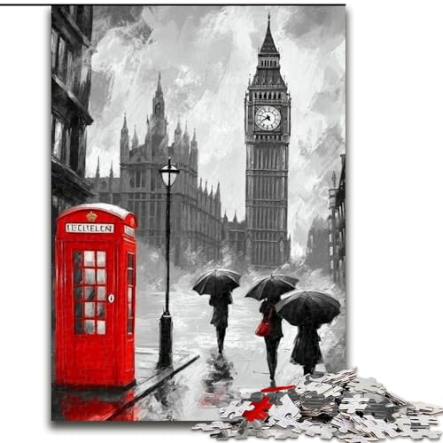 Puzzle für Erwachsene, 1000 Teile, Londoner Straßenszene, Puzzle aus Holz, anspruchsvolles Denkspiel für Teenager, Familienspaß, interaktives Spiel, Größe 50x75cm Puzzle für Erwachsene, 1000 Teile, Londoner Straßenszene, Puzzle aus Holz, anspruchsvolles Denkspiel für Teenager, Familienspaß, interaktives Spiel, Größe 50x75cm von LYXIANY