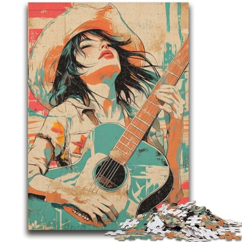 Puzzle für Erwachsene, 1000 Teile, Mädchen spielt Gitarre, Familienspaß für die ganze Familie, Kinder ab 14 Jahren, 26x38cm von LYXIANY