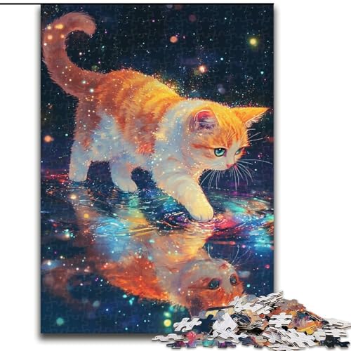 Puzzle für Erwachsene, 1000 Teile, Magische Katze, Puzzle aus Holz, anspruchsvolles Denkspiel für Teenager, Familienspaß, interaktives Spiel, Größe 50x75cm von LYXIANY