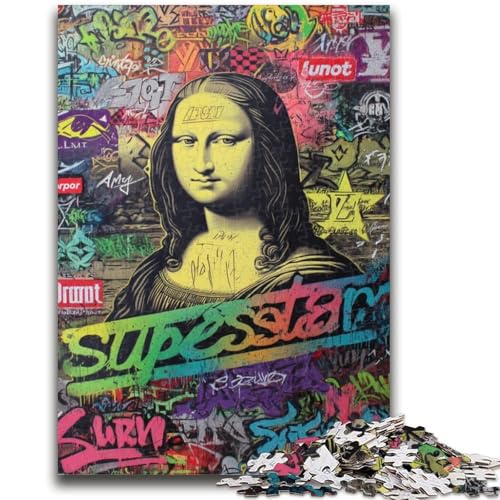 Puzzle für Erwachsene, 1000 Teile, Mona Lisa ist lustig, Stressabbau, schwierige Herausforderung, stärkt die Liebe zwischen Paaren, 26x38cm von LYXIANY