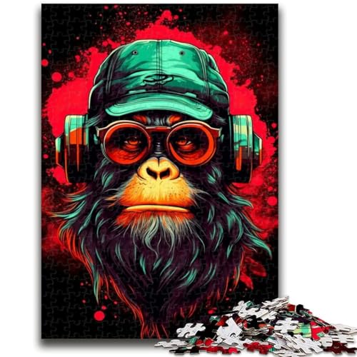 Puzzle für Erwachsene, 1000 Teile, Monkey DJ-Musik, hilft dem Gehirn, süchtig machendes Spielzeug zu trainieren, um Geduld zu fördern, EIN Kunstwerk, 38x26cm von LYXIANY